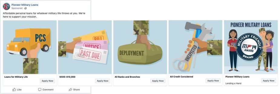 Loans for Military Life carousel